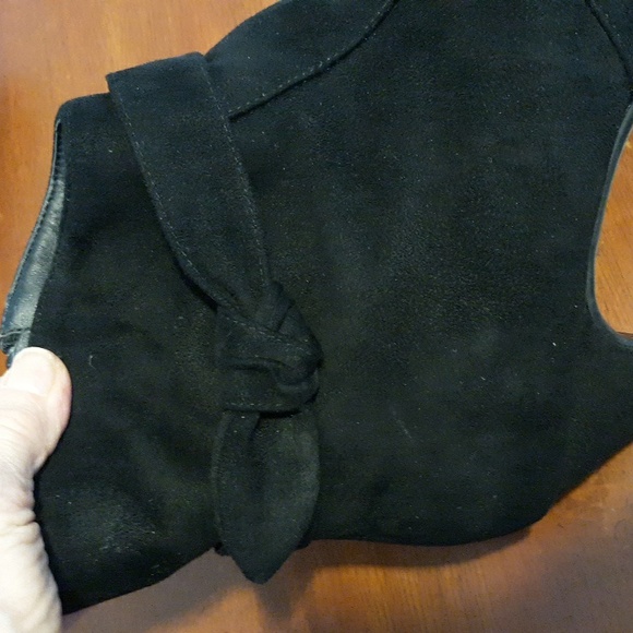 Comfortview Corrine Black Ankle Boots Faux Suede Sexy Sculpted Heels sz 12W - Picture 5 of 10